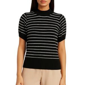 French Connection Black and White Striped Sweater
